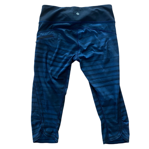 Lululemon Run: Top Speed Crop Good Vibes Deep Navy Black Size 6 - Picture 4 of 8